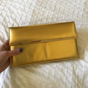 Vintage gold lamé 80s clutch